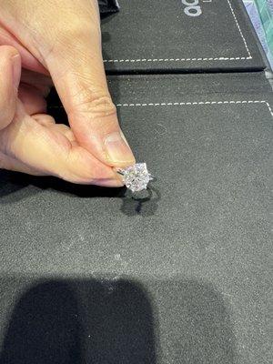 Diamond ring I was looking being displayed