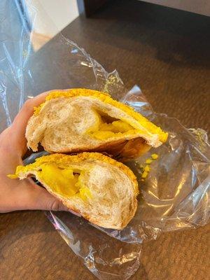 Sweet Topping Custard Bun ($1.75)  Price reflects filling expectations