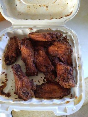 Burnt Cajun wings and Burnt hot wings