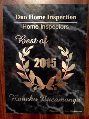 ""2014 and 2015 Award Winner for The Best Home Inspector""