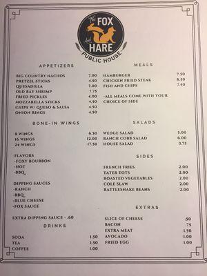 Lunch and Dinner menu