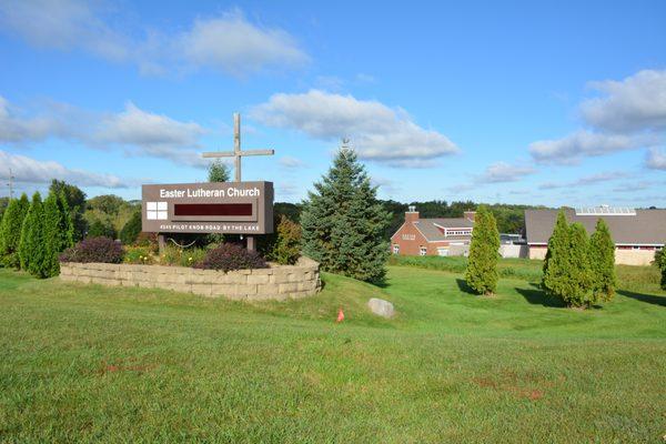 View of Easter Lutheran by the Lake from the intersection of Pilot Knob Rd & Cliff Rd