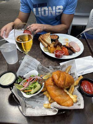 Fish and chips and irish breakfast