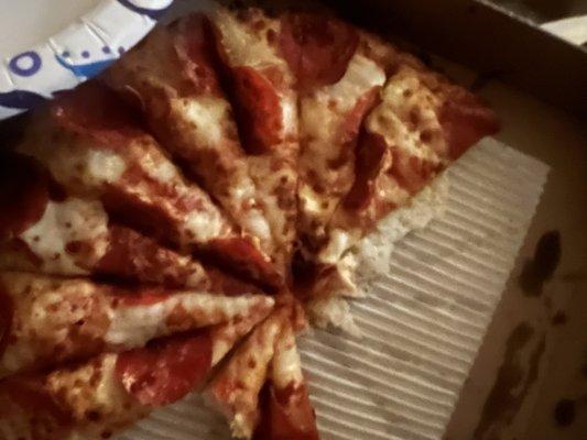 A big @$$ round bread stick pizza with NO SAUCE!!