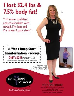 CONGRATULATIONS ON YOUR AMAZING TRANSFORMATION MARYBETH DIXON! WOBURN CLIENT