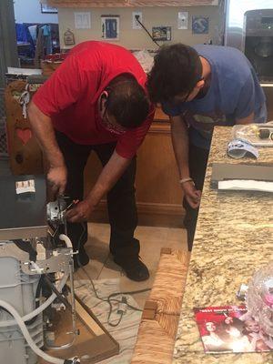 Installation of a brand new dishwasher