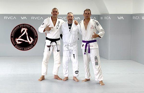 On the mats with Professor Bruno Ewald and his student, Ryan.