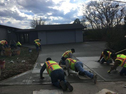 Concrete driveway