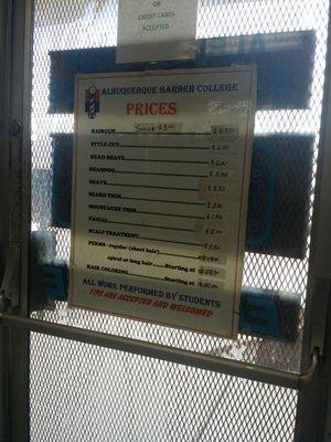 Albuquerque Barber college prices