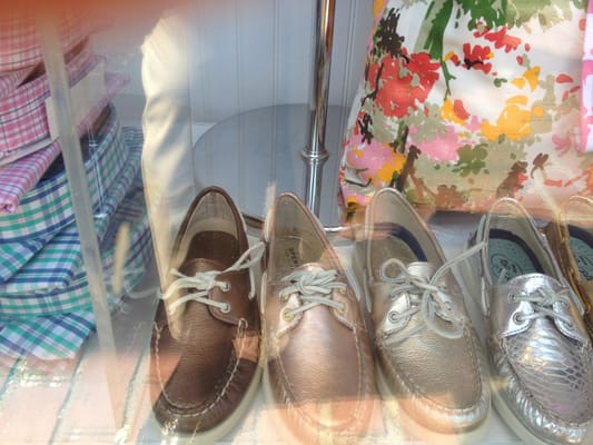 I spied metallic Sperry Top-Siders in the window!