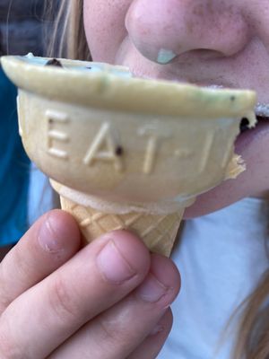 Mint chip in a cake cone