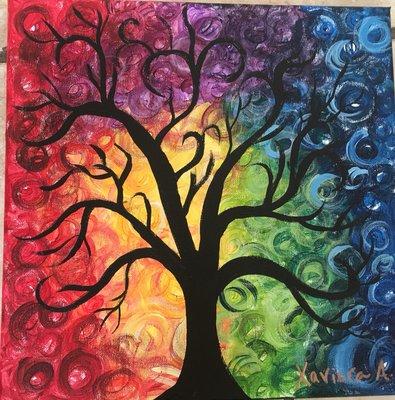 A whimsical tree that I painted for a client.