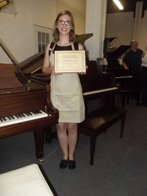 Here I am receiving my certificate in Piano Technology!