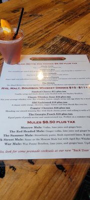 Old Fashioned and a Menu