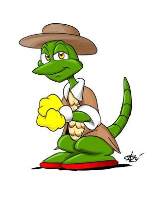 Lenny, the friendly lizard with vivid green scales, calls San Juan Bautista fields home, adding charm to the Harvest Festival.