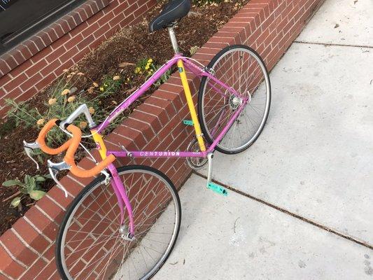 Vintage bike fixed up by the Z Cycle crew. It was unridable before I brought it in!