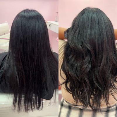 Tape in hair extensions, 18inch, soft black