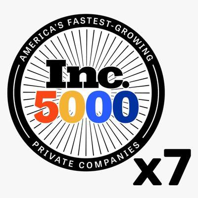 We proudly announce we have made the Inc 5000 7 times in 9 years!