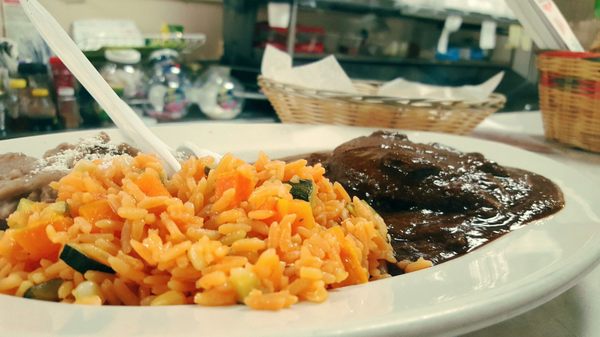 Tamales are the best but tortas de camaron with arroz and frijoles yummy!