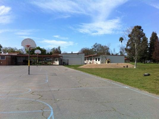 About six portable classrooms.