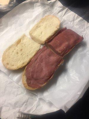 Supposed to be a Corned Beef Rueben but I was sent a plain Corned Beef Sandwich