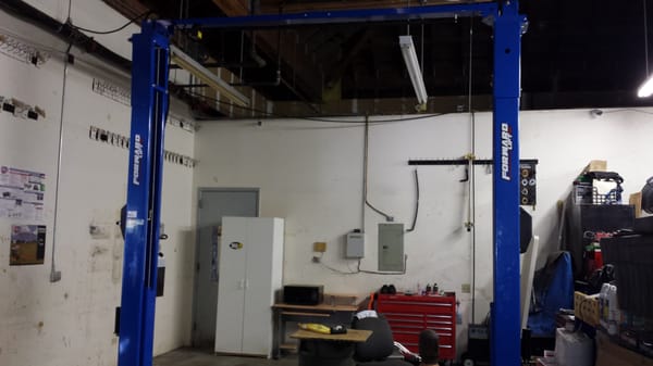 A new lift was installed into the shop!