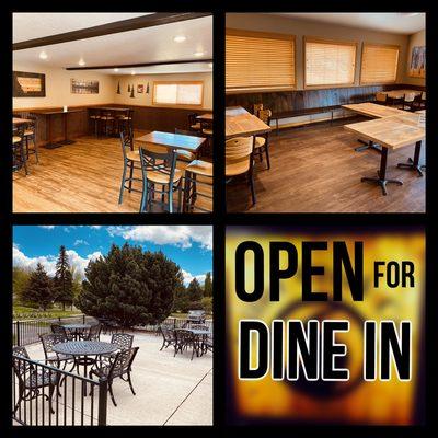 Open for dine in!