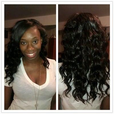 Partial weave sew-in