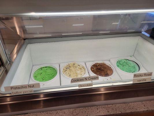 Small ice cream selection.