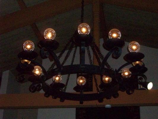 Light fixture inside community room.