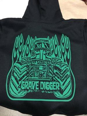 Kids grave digger pull over