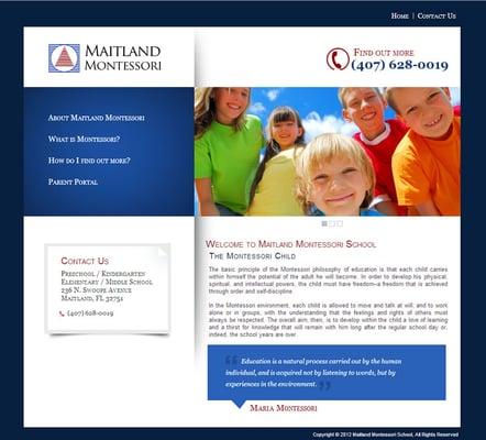 Maitland Montessori School - Web Design - Local SEO - PHP/mySQL Programming - Web Hosting