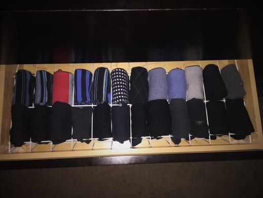 Sock drawer organization