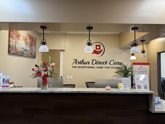 Team Arthur Direct Care at the Front Desk at the Hutto location. #1 Medical Clinic in Hutto and Pflugerville Area