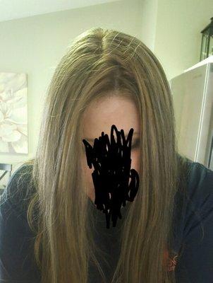 Another stylist at another salon fixed Jennifer Harris's horrible highlight job.  This is the fixed picture.