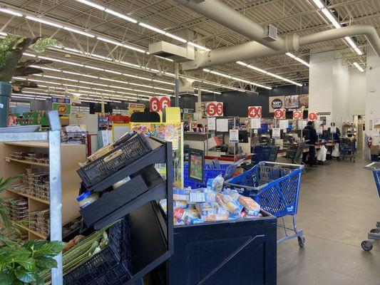 Filled shopping carts used to block exits.