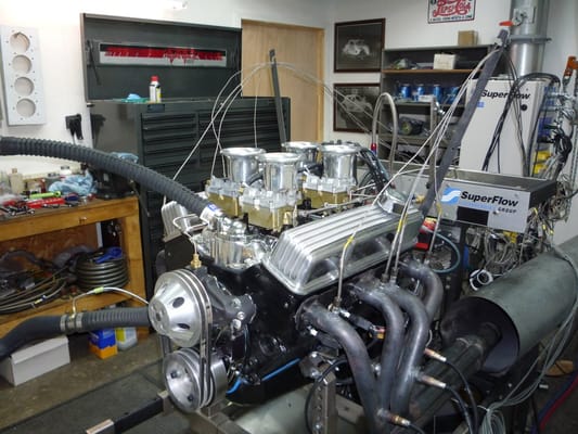 383 SBC on our SuperFlow 902 Engine Dyno.