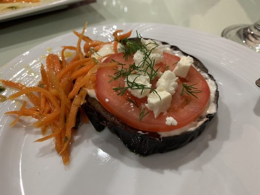 Eggplant w/ tomato and mayo