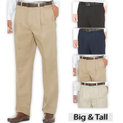 Big & Tall Pants - Dress, Casual, Pleated, Flat Front