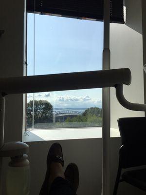 Teeth cleaning with a view