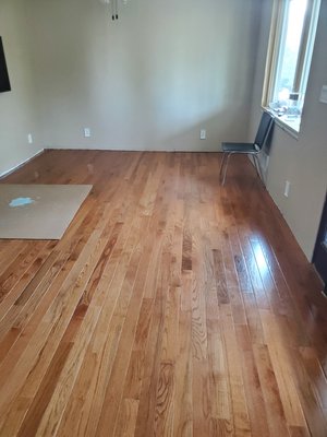 Hard wood floor installation.