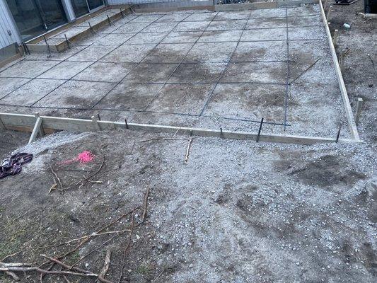 Prep work for concrete patio