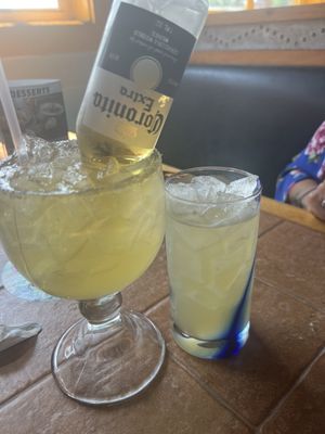 Coronarita and peach vodka Rita