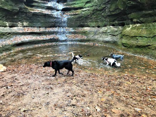 Taking a dip after a long hike