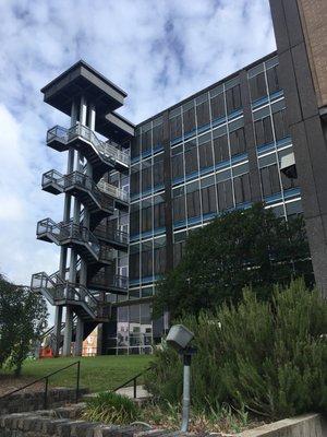 Really cool but actually insane rear fire escape stairs.