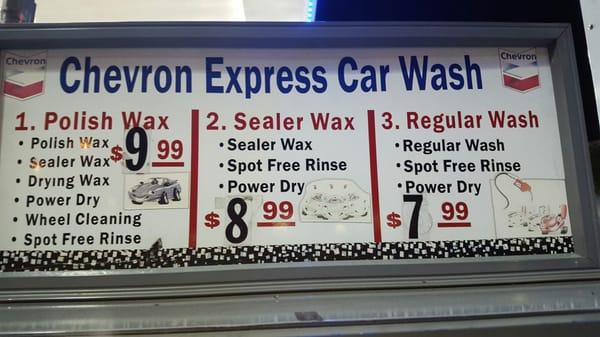 Car wash prices