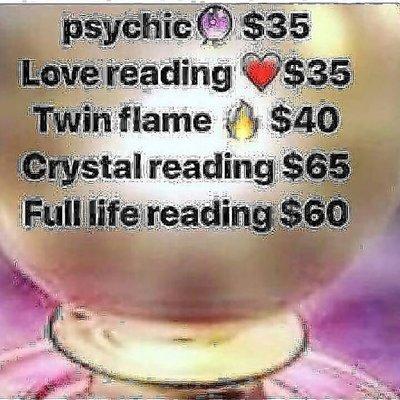 Psychic readings love readings twin flame Crystal readings full Life ratings you have questions I have the answers