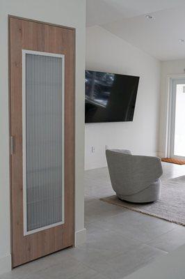 Modern return grill on A/C door.