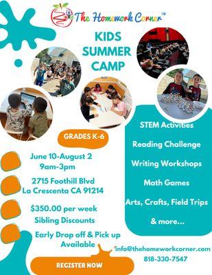 Join us for Summer Camp 2024 at The Homework Corner