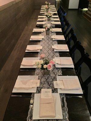 Seated Dinners for up to 50 guests.